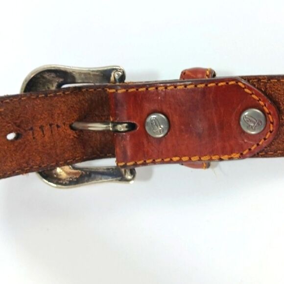 Vintage Western Leather Rodeo Belt With Silver Medallions Womans S/M............ main image 10
